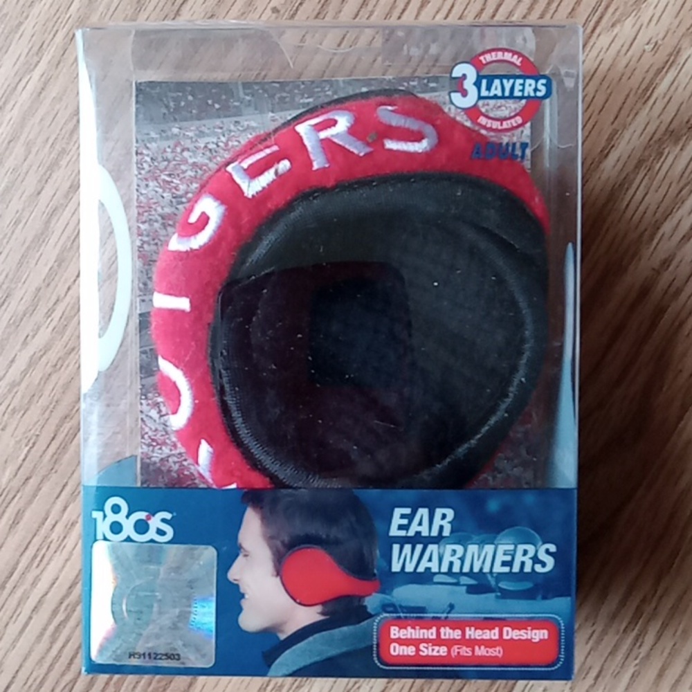 Rutgers fleece behind ear warmers collapsible adjustable 180s.com nwt s…